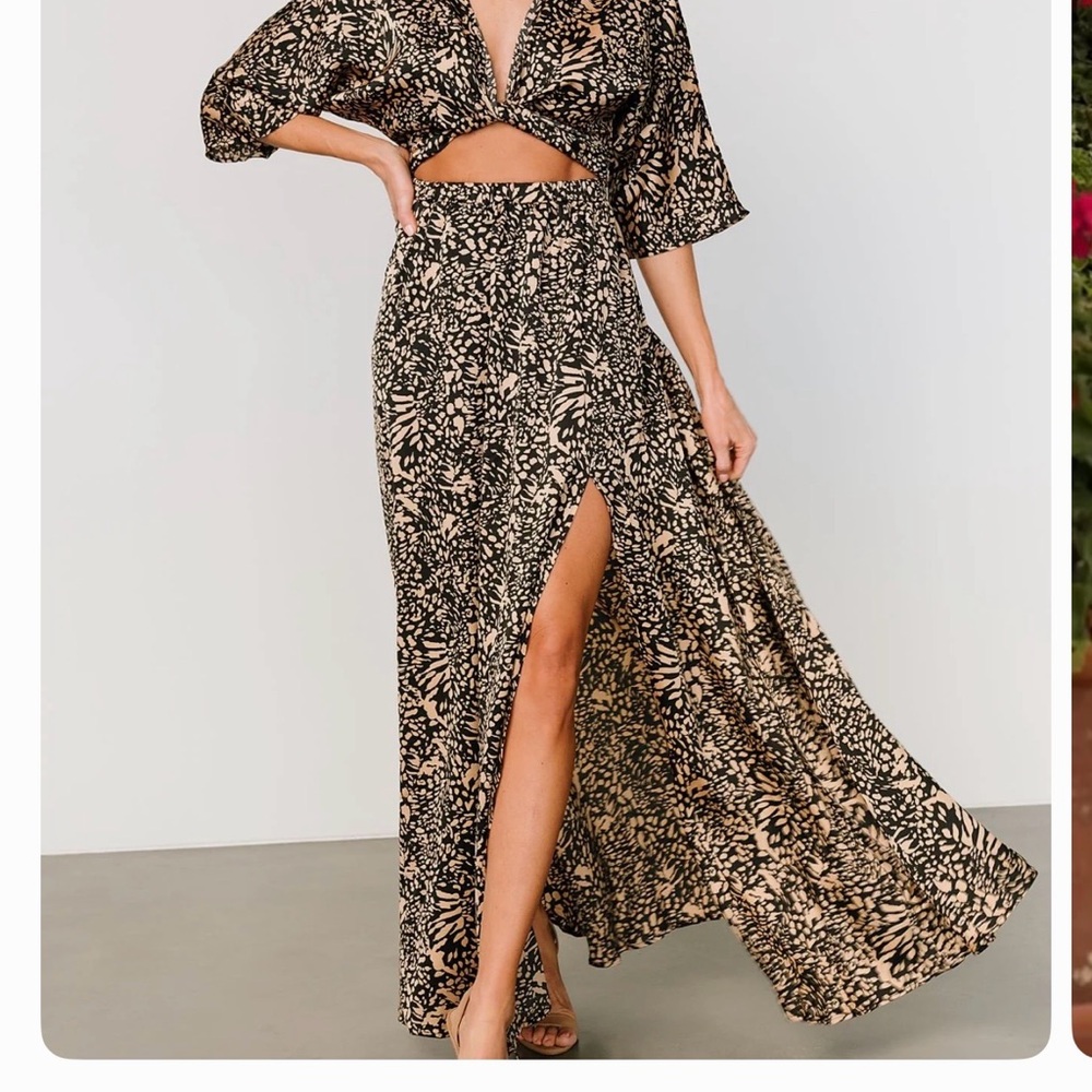 Baltic Born Black and Cream Patterned Dress